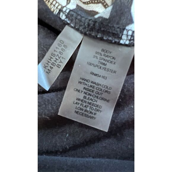 Calvin Klein Women's Sleeveless Top Shirt Patterned Stretch Black White Large - Picture 8 of 10